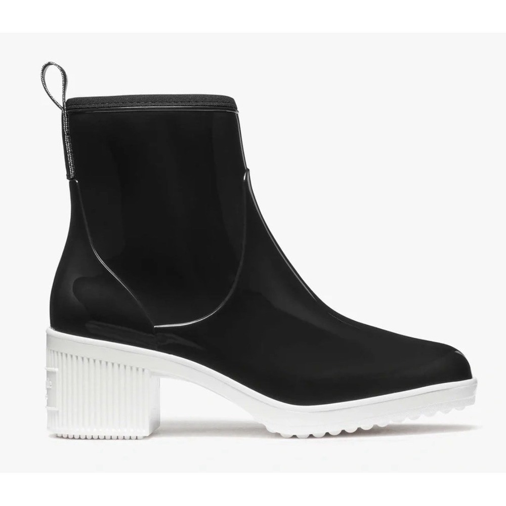 kate spade new york Women's Puddle Rain Boots Color Black Parchment Size 6